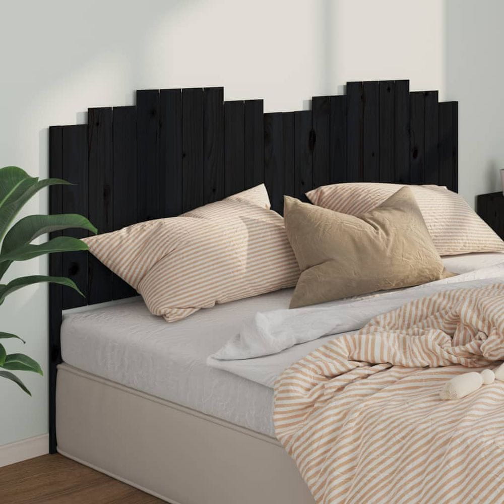 Vidaxl Čelo postele, čierne, 206x4x110 cm, masívne borovicové drevo